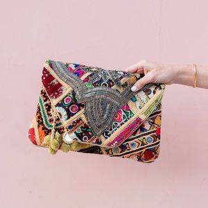 Antil Batik Jango Embroidered Cotton Clutch